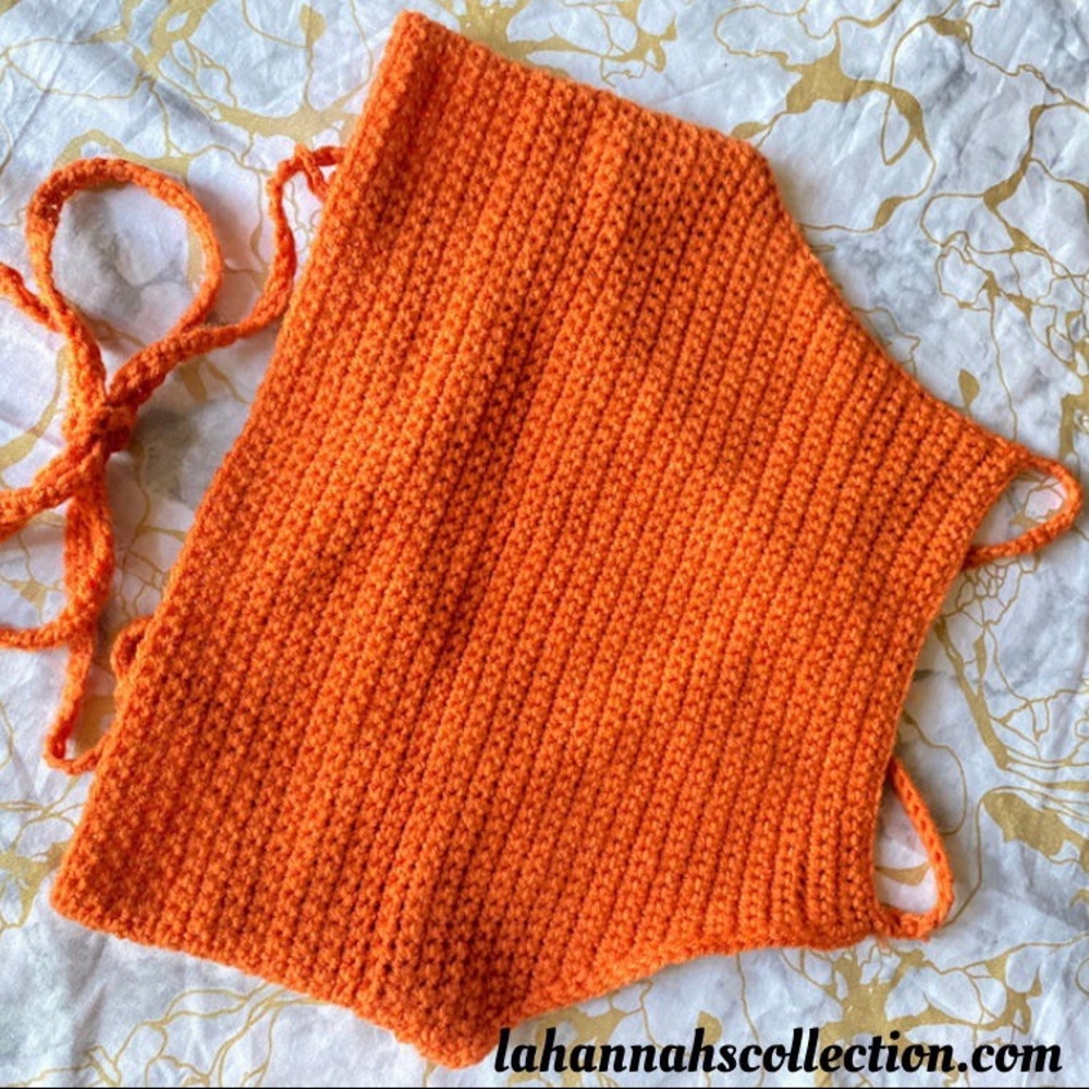Orange Crochet Halter Top